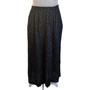 Stephen Douglas Womens Black Splatter Print Midi Skirt 14